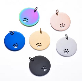 Placa metálica huella de perro