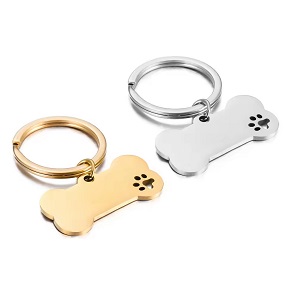 Placa metálica lisa en forma de hueso